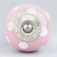 Pink Polka Dotted Small Ceramic Cabinet Knobs