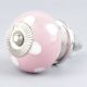 Pink Polka Dotted Small Ceramic Cabinet Knobs