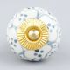 Grey Dotted Ceramic Floral Cabinet Knobs
