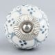 Grey Dotted Ceramic Floral Cabinet Knobs