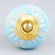 Turquoise Etched Ceramic Knob 39
