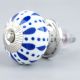 White & Blue Ceramic Floral Knob