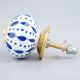 White & Blue Ceramic Floral Knob