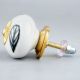 White Ceramic Floral Dresser Knob