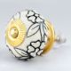 Black Flower Dresser Knob