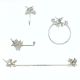 Silver Brass Bird Design Set of 4 Bathroom Hardware Accessories
