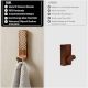 Wooden Brown White Pattern Adhesive Hook - Pack of 3