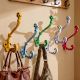 6 Pieces Multicolor Double Prong Iron Decorative Wall Hooks