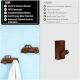Natural Wooden Adhesive Car Design Wall Hooks-3 Pieces