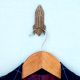 Natural Wooden Adhesive Rocket Shape Coat Wall Hook-Pack of 3