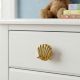 Handmade Golden Brass Scallop Shell Knob – Elegant Cabinet and Drawer Pull-1 Piece