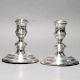 Vintage English Sterling Silver RC Maker Candle Stand in Pair