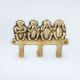 Golden Brass Four Monkeys Wall Hook