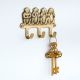 Golden Brass Four Monkeys Wall Hook