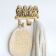 Golden Brass Four Monkeys Wall Hook