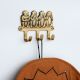 Golden Brass Four Monkeys Wall Hook