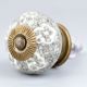 White Floral Crackle Cabinet Ceramic Knob