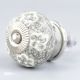 White Floral Crackle Cabinet Ceramic Knob