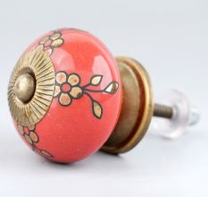 Golden Tiny Flower Ceramic Drawer Knob Online