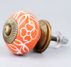 Orange Flower Cabinet Knob