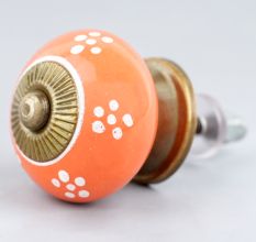Orange Tiny Floral Knob