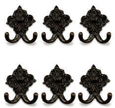 6 Pieces Antique Iron Heavy Duty Wall Hooks