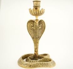 Handcrafted Brass Cobra Candle Holder