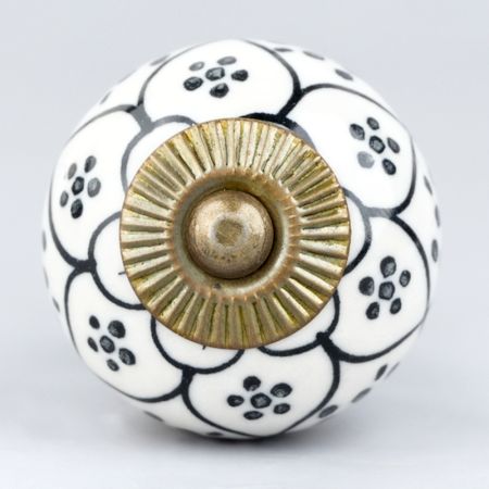 Black Poinsettia Flower Ceramic Knob