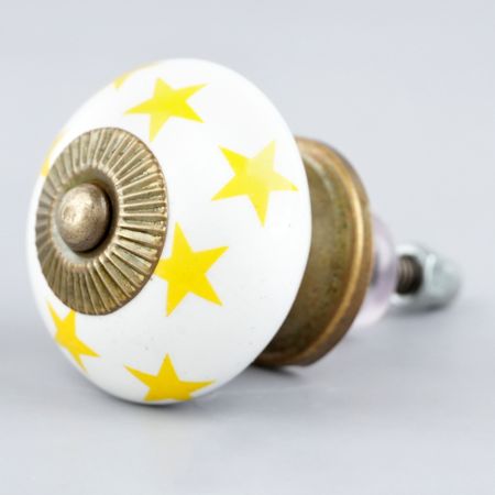 Yellow Star Ceramic Knob