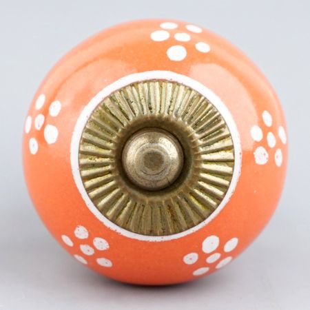 Orange Tiny Floral Knob