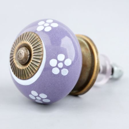 Dark Purple Floral Knob