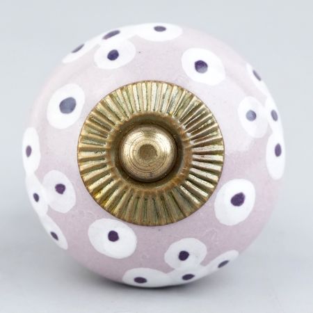 Light Purple Ceramic Floral Cabinet Knob
