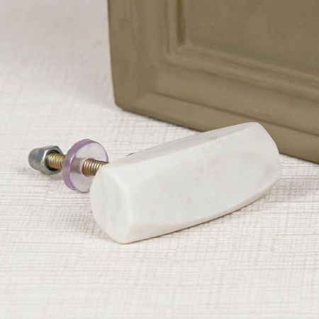 White Hammer Stone Dresser Knobs