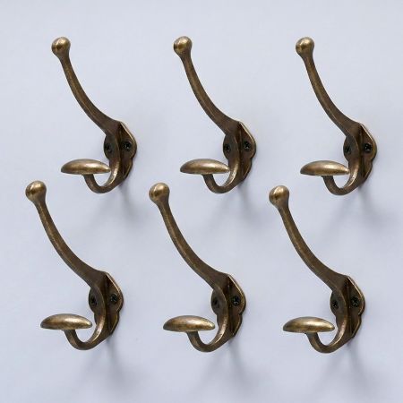 Antique Handmade Vintage Iron Wall Hooks-6 Pieces