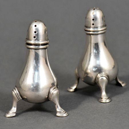 Vintage Sterling Silver Salt and Pepper Shakers in Pair from England