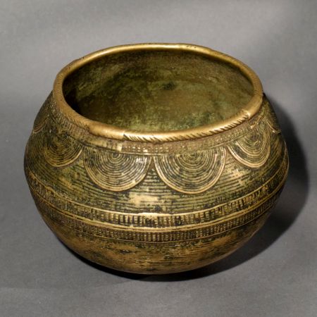 Traditional Vintage Brass Rice Measurement Bowl from Odisha