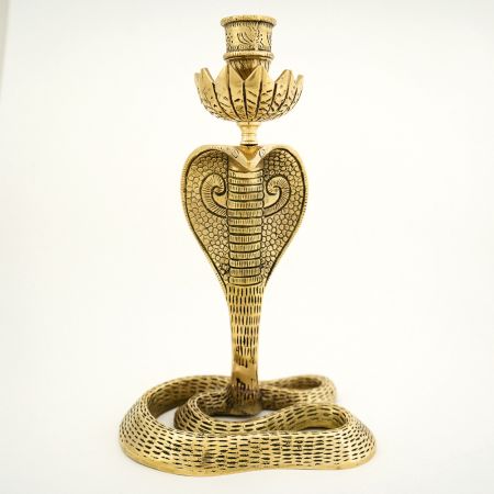 Handcrafted Brass Cobra Candle Holder