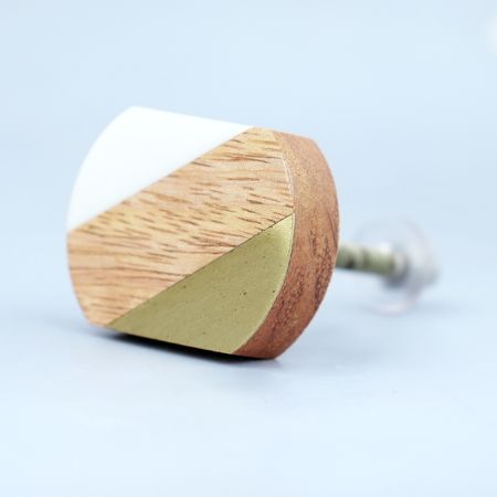 Geometric Wooden and Resin Cabinet Knob