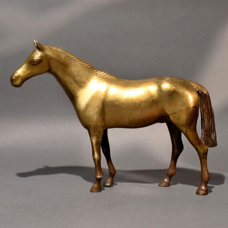 Vintage Brass Horse Sculpture Handcrafted Decor