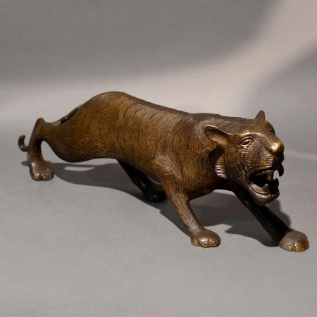 Roaring Tiger Sculpture Handcrafted Brass Decor