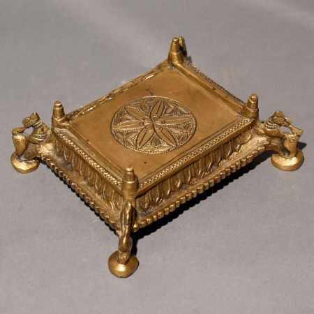 Ornamental Brass Chowki Stand Handcrafted Decor