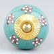 Turquoise Tiny Flower Cabinet Knob
