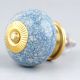 Slate Blue Crackle Ceramic Drawer Knob