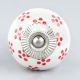 White Red Dotted Ceramic Knob