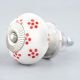 White Red Dotted Ceramic Knob