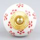 White Red Dotted Ceramic Knob