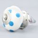 White Blue Polka Dots Ceramic Drawer Knob