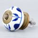 White Navy Blue Leaf Knob