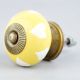 Yellow White Heart Ceramic Cabinet Knob