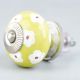 Lime White Flower Floral Dresser Knob